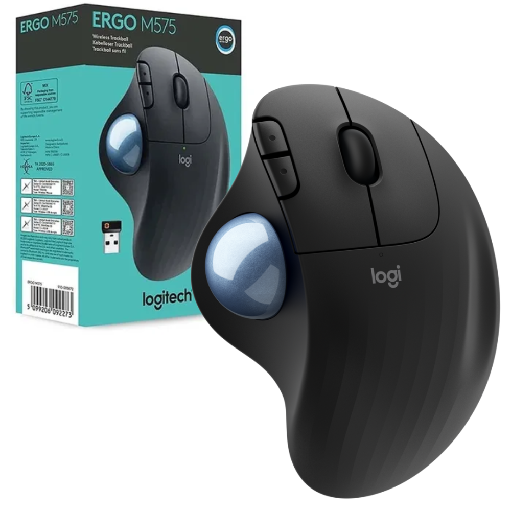 MOUSE INALAMBRICO LOGITECH M575S WIRELESS TRACKBALL ERGO NEGRO LOGI BOLT