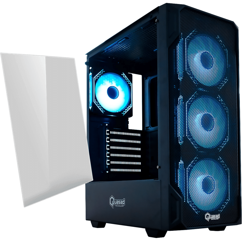 CASE GAMING QUASAD QG-907 MICRO-ATX 0.5MM METAL-MESH SIDEGLASS