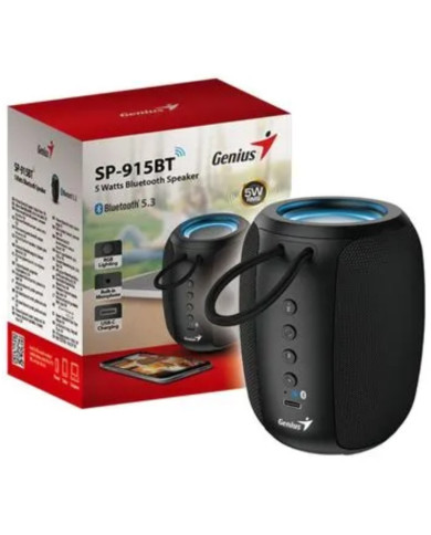 PARLANTE PORTABLE BLUETOOTH GENIUS SP-915BT / RMS 5W / RGB / BT 5.3 / ROJO