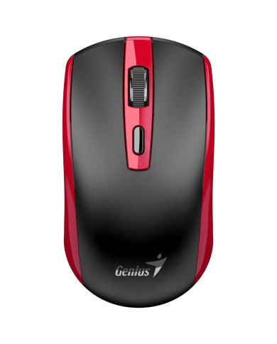 MOUSE INALAMBRICO RECARGABLE ROJO GENIUS ECO-8150 WIRELESS 4BOTONES 1200DPU