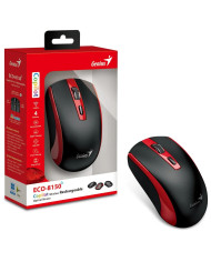 MOUSE INALAMBRICO RECARGABLE ROJO GENIUS ECO-8150 WIRELESS 4BOTONES 1200DPU