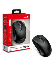 MOUSE INALAMBRICO RECARGABLE NEGRO GENIUS ECO-8150 WIRELESS NEGRO 4BOTONES 1200DPU
