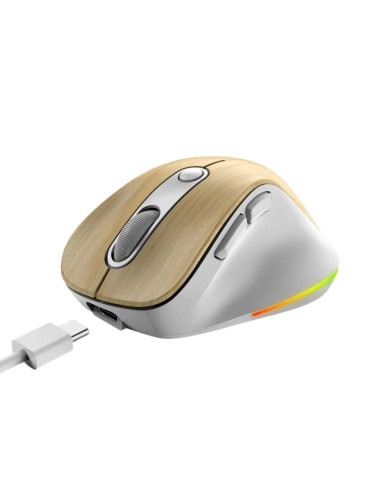 MOUSE INALAMBRICO RECARGABLE GENIUS ERGO 9000S PRO MADERA WIRELESS BLUETOOTH WOOD