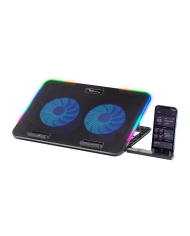 BASE DE ENFRIAMIENTO ALCATROZ VENDAVALS6 RGB / 6 VENTILADORES CON SOPORTE PARA CELULAR COOLING PAD