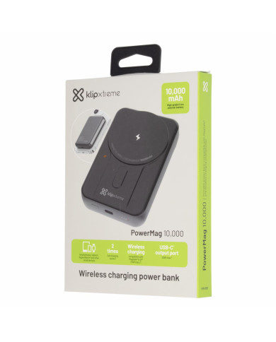 POWER BANK INALAMBRICO KLIPXTREME KPB-600 10.000MAH USB-A USB-C