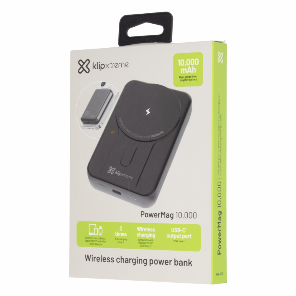 POWER BANK INALAMBRICO KLIPXTREME KPB-600 10.000MAH USB-A USB-C