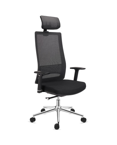 SILLA EJECUTIVA ALTA CON APOYA CABEZA NEGRA