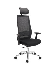 SILLA EJECUTIVA ALTA CON APOYA CABEZA NEGRA