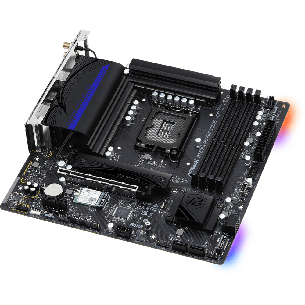 MAINBOARD GAMER B760M ASROCK PG RIPTIDE / LGA 1700 / WIFI 6E / BT 5.3 / DDR5 / PCLE 4 / MICRO ATX