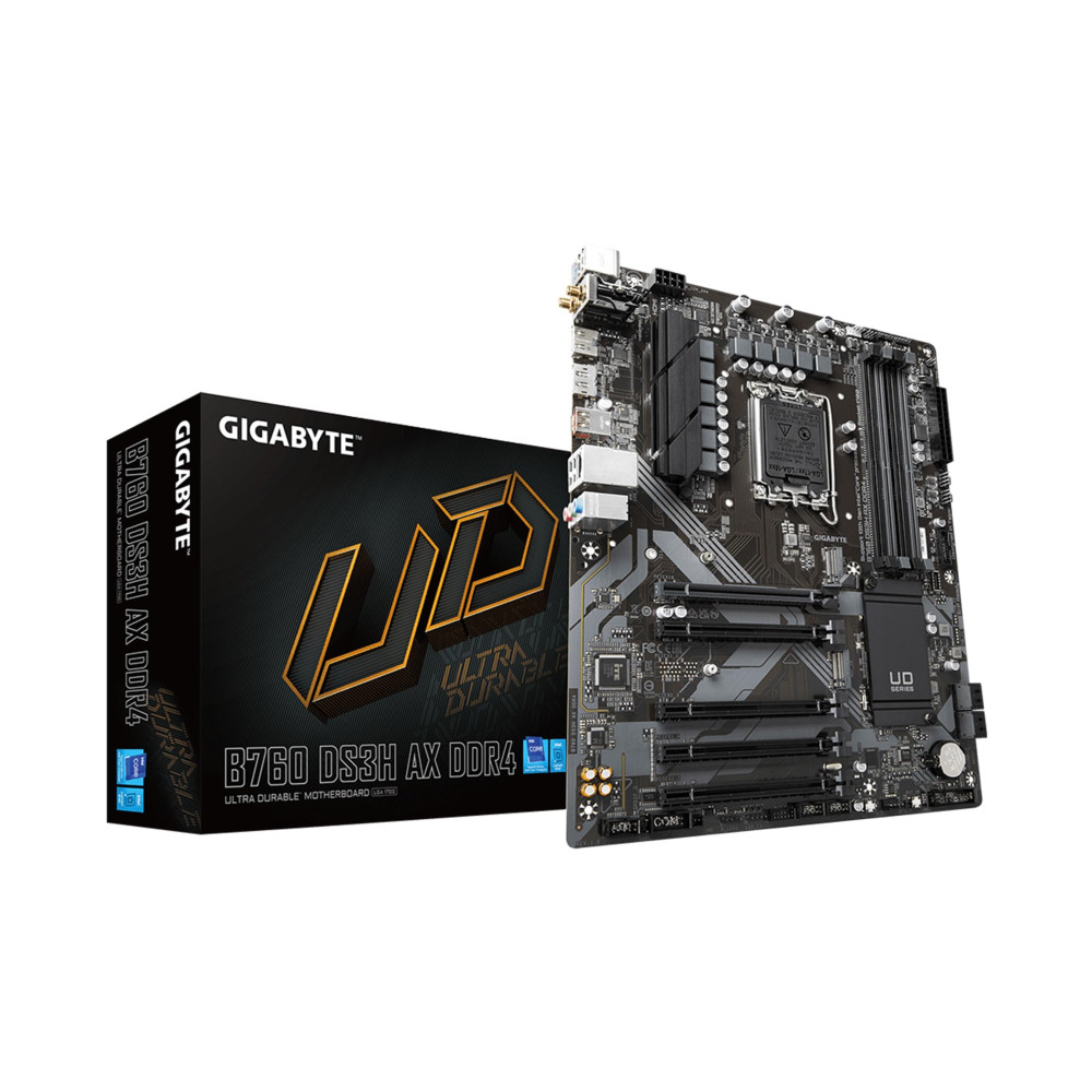 MAINBOARD GAMER GIGABYTE B760 DS3H AX / LGA 1700 / DDR5 / WIFI 6E / ATX / Q-FLASH PLUS