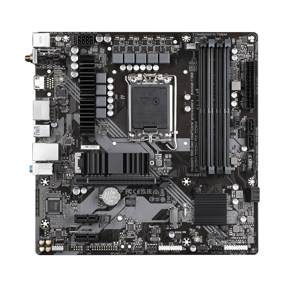 MAINBOARD GAMER GIGABYTE B760 DS3H AX / LGA 1700 / DDR5 / WIFI 6E / ATX / Q-FLASH PLUS