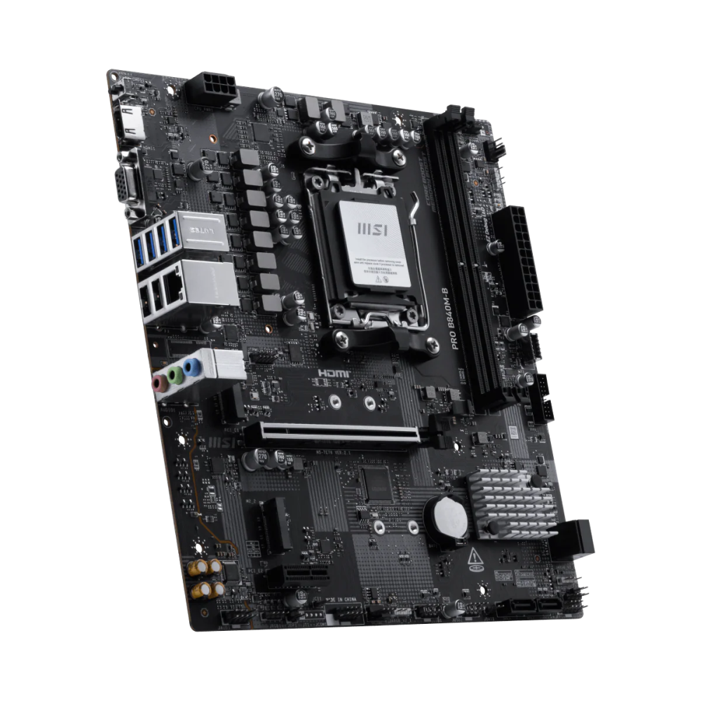 MAINBOARD MSI PRO B840M-B AM5 DDR5 PCLE 4.0 MATX/ 911-7E76-002