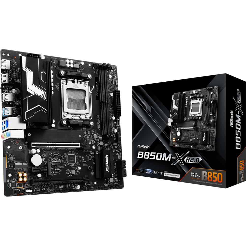 MAINBOARD GAMER ASROCK B850M-X-R2.0 / AMD AM5 RYZEN / 2X DDR5-8200