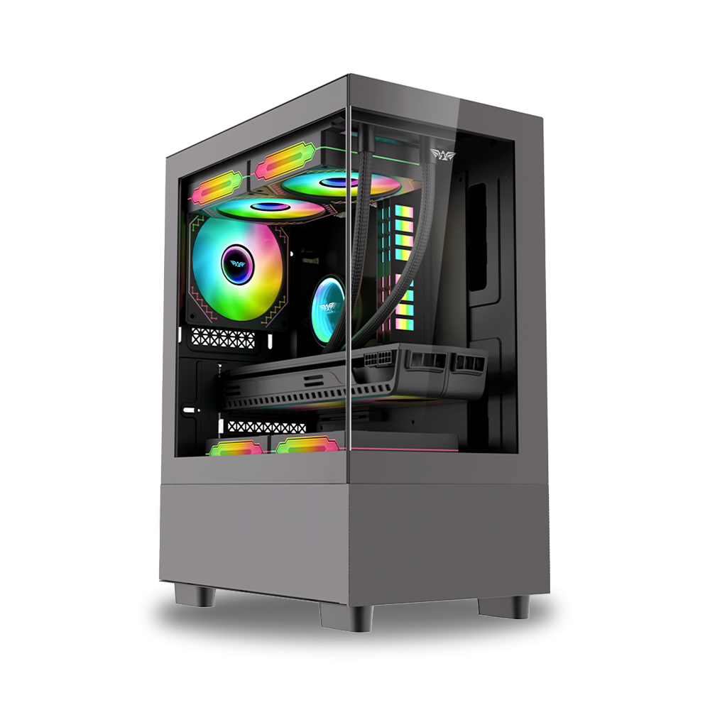 CASE GAMER PECERA ARMAGGEDDON AQUARON MATX NEGRO 3 FAN