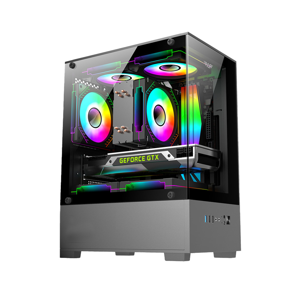 CASE GAMER PECERA ARMAGGEDDON AQUARON MATX NEGRO 3 FAN