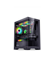 CASE GAMER PECERA ARMAGGEDDON AQUARON NEMO X VOLTRON + FUENTE DE PODER  250W 80 PLUS BRONZE 3FAN NEGRO