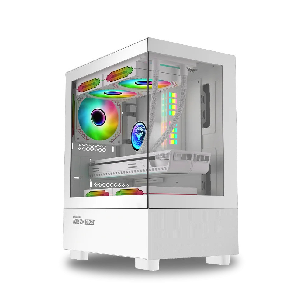 CASE GAMER PECERA ARMAGGEDDON AQUARON NEMO X VOLTRON + FUENTE DE PODER  250W 80 PLUS BRONZE 3FAN BLANCO