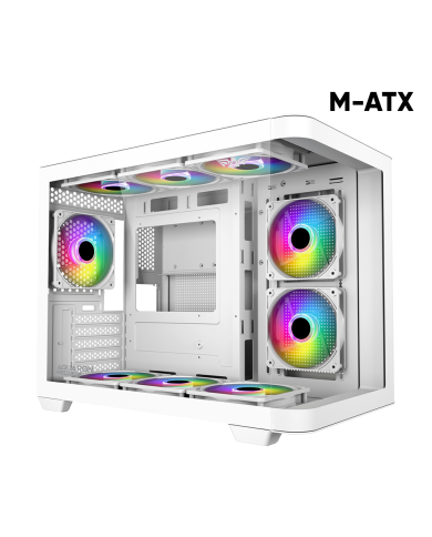 CASE GAMER ARMAGGEDDON AQUARON X-CURVE 285 BLANCO m-ATX VIDRIO DUAL CHAMBER