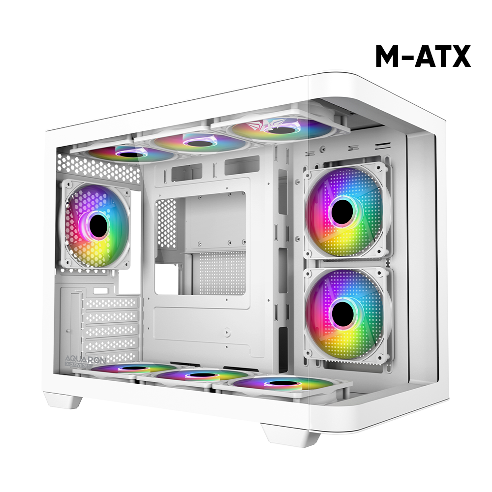 CASE GAMER ARMAGGEDDON AQUARON X-CURVE 285 BLANCO m-ATX VIDRIO DUAL CHAMBER