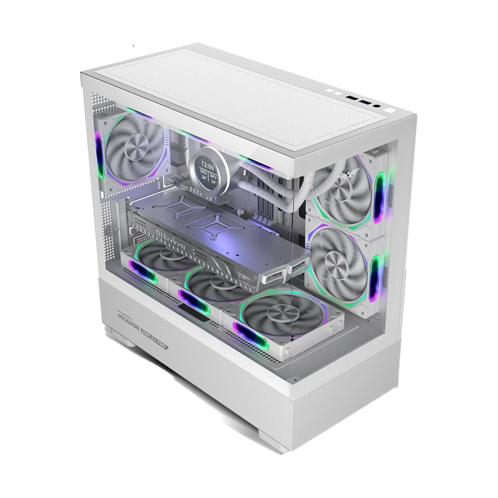 CASE GAMER ARMAGGEDDON AQUARON X-CURVE 285 BLANCO m-ATX VIDRIO DUAL CHAMBER