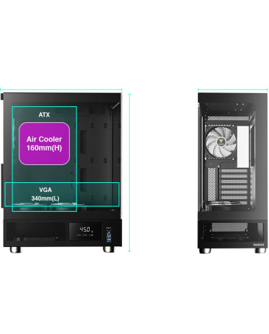 CASE GAMER GAMDIAS ATLAS E1 3FAN ARGB PANTALLA DE VIDRIO TEMPLADO