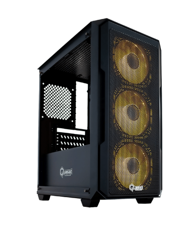 CASE GAMING QUASAD QG-020 0.5MM FRONT-GLASS SIDE-GLASS 3USB HD-AUD