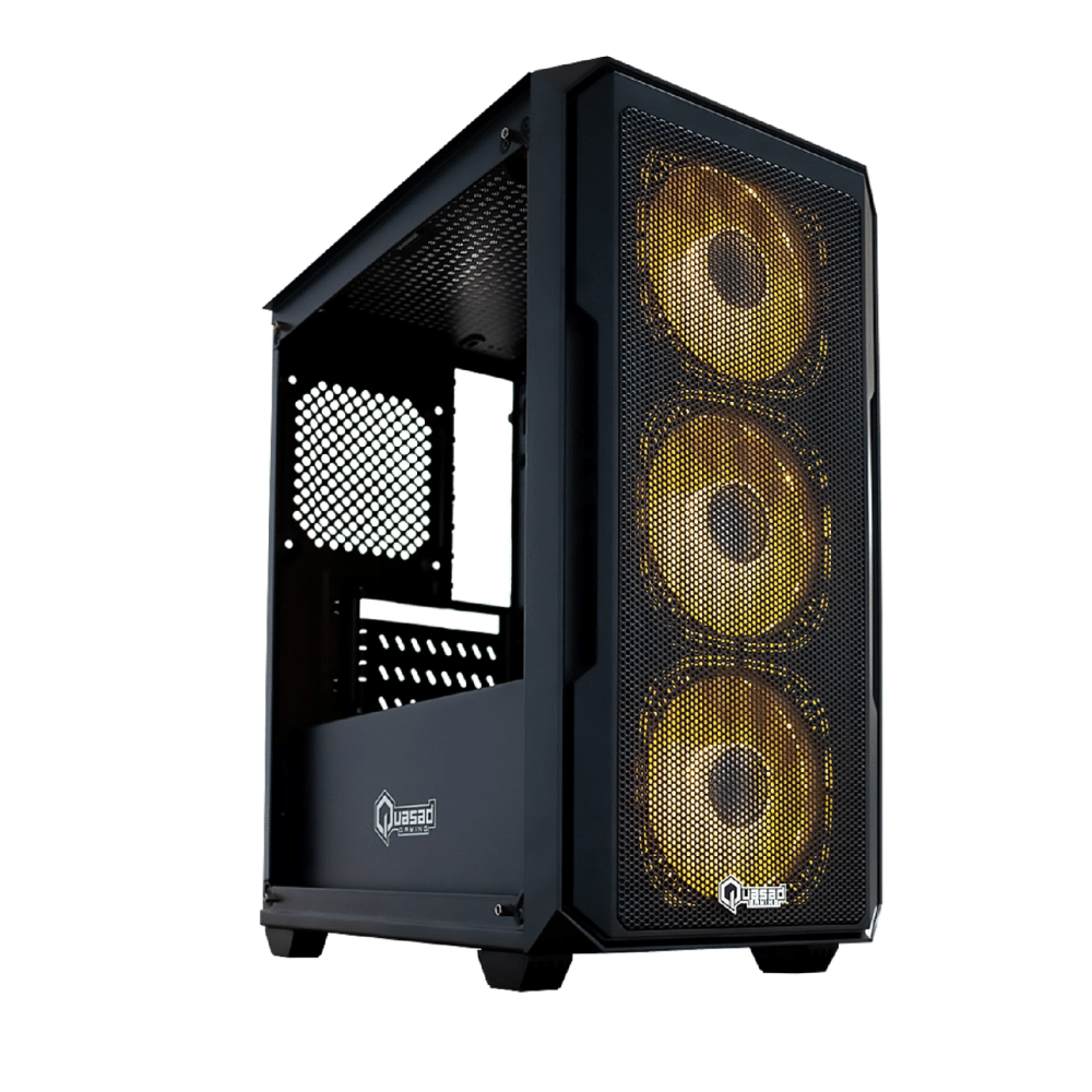 CASE GAMING QUASAD QG-020 0.5MM FRONT-GLASS SIDE-GLASS 3USB HD-AUD
