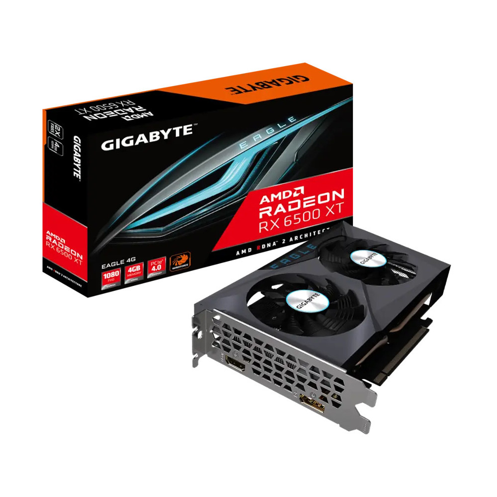 TARJETA DE VIDEO GIGABYTE EAGLE 4GB RX6500XT 2FAN GDDR6 PCLE 4.0 GAMER