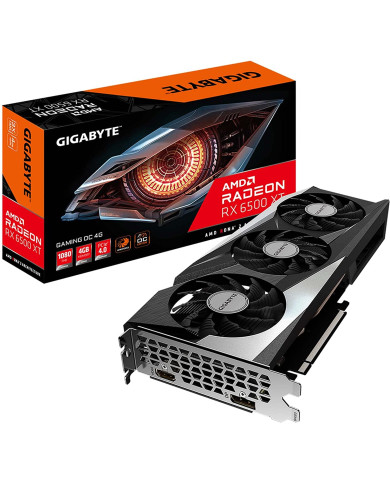 TARJETA DE VIDEO GAMER GIGABYTE GAMING OC 4GB RX6500XT 3FAN GDDR6 PCLE 4.0