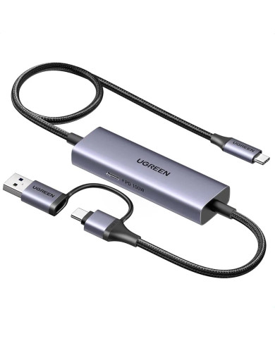 CAPTURADORA DE VIDEO UGREEN CM629 /4K 30HZ/2K 30HZ/1080 60HZ/USB-A/USB-C/ 15389