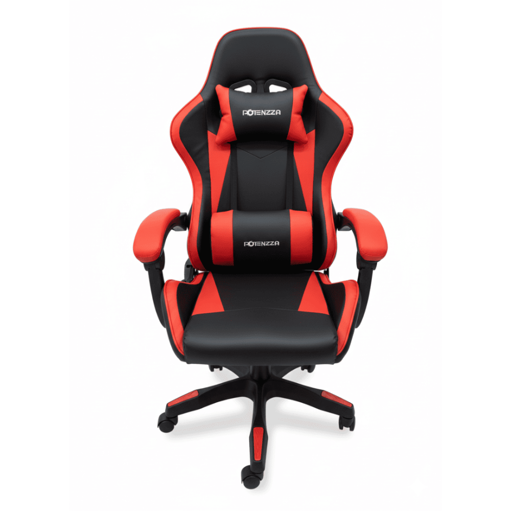 SILLA DE JUEGO POTENZZA ROJA CON APOYA PIES LUCES RGB