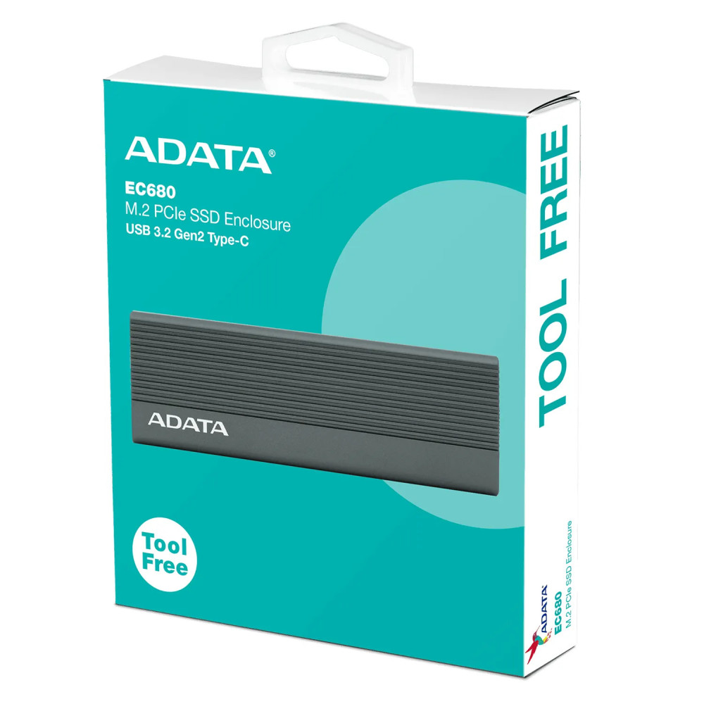ENCLOSURE ADATA EC680 M.2 PCIe SSD USB3.2  GEN2 TYPE-C / EC680-CCGY