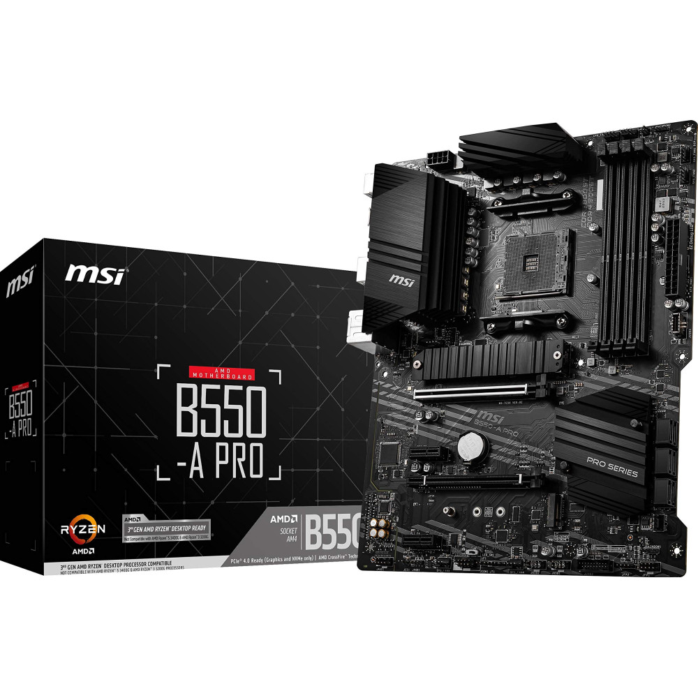 MAINBOARD MSI B550M A-PRO AM4 AMD RYZEN PCI-E 4.0