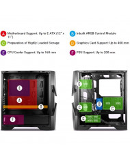 CASE ANTEC DA601 DARK AVENGER ARGB VIDRIO 480m220x500mm 2x120mm