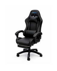 SILLA DE JUEGO POTENZZA CON APOYA PIES COLOR BLACK