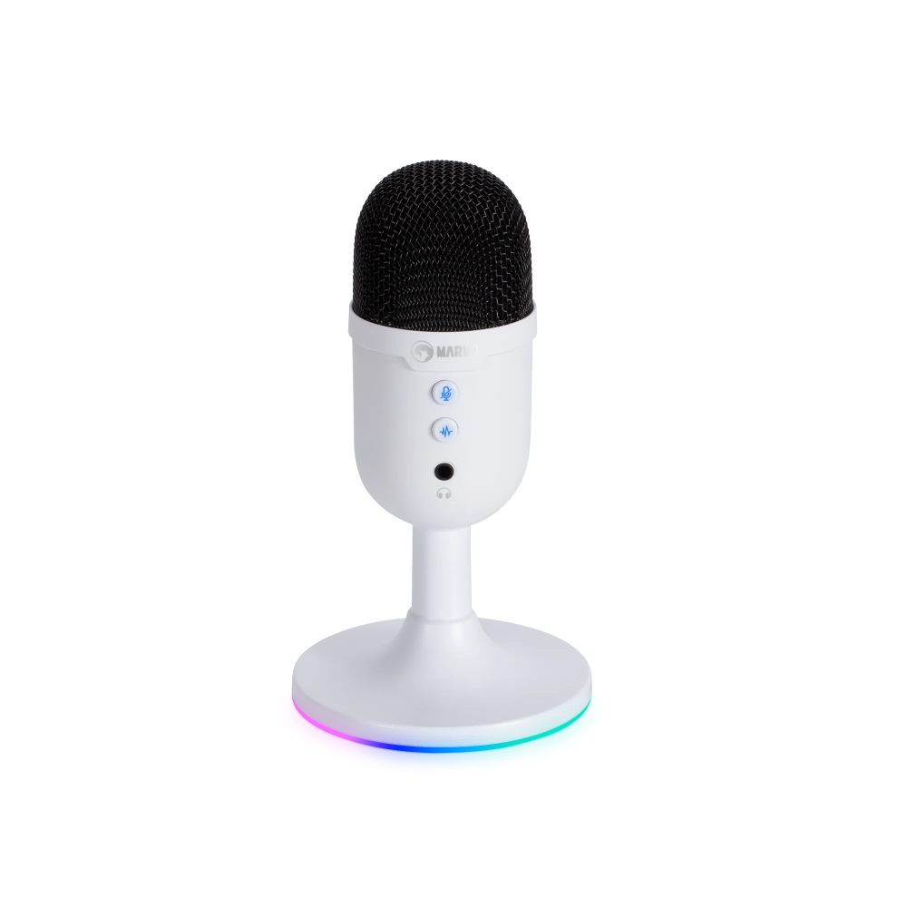 MICROFONO GAMING BLANCO MARVO BLAST 50 WH USB-A/USB-C /RGB/PLUG AND PLAY/ MIC-08