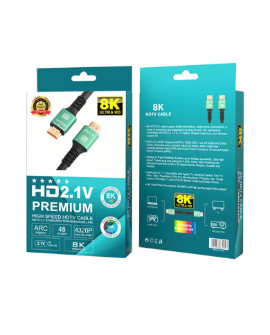 CABLE HDMI A HDMI 8K ULTRA HD PREMIUM/3M/2.1V/48GBPS/ARC