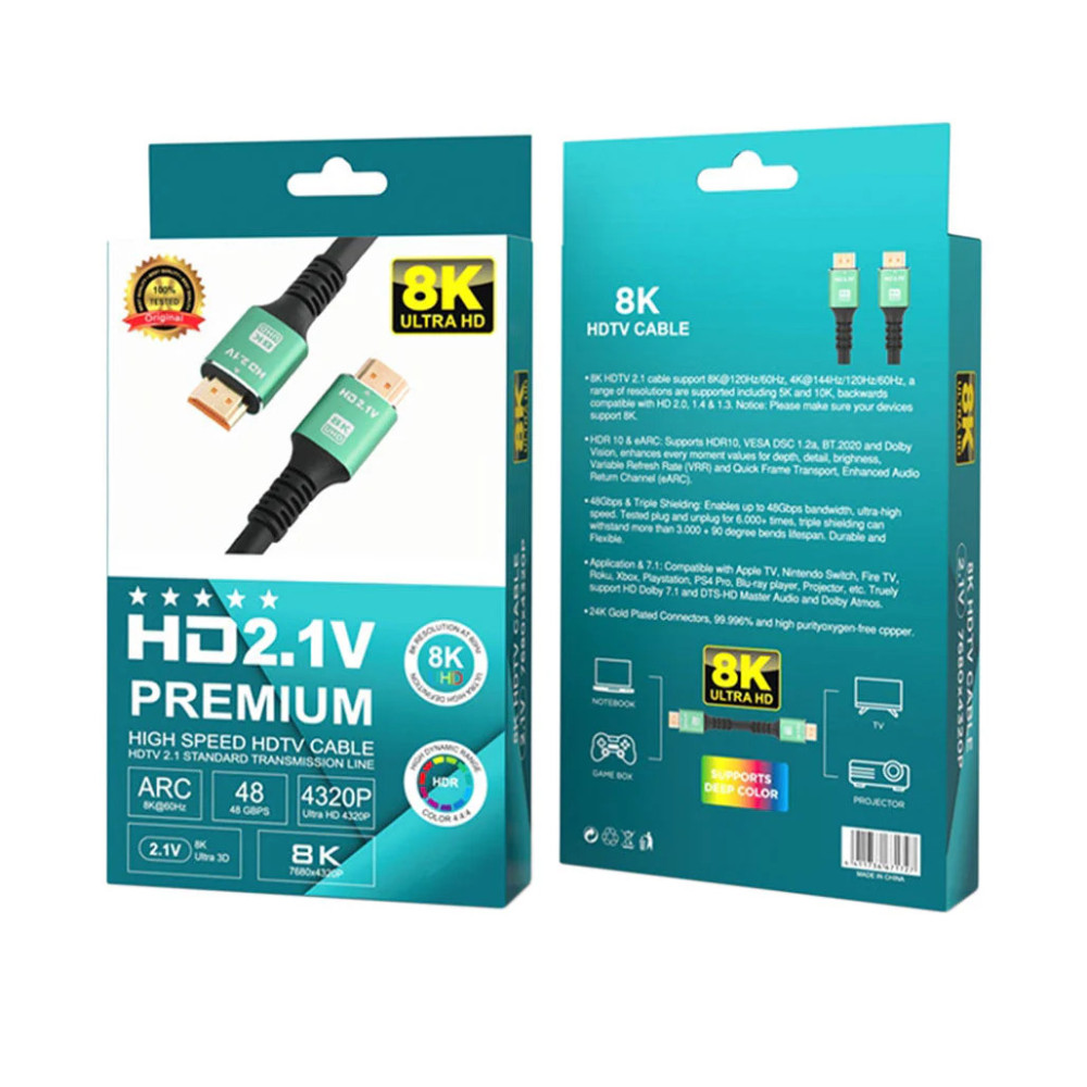 CABLE HDMI A HDMI 8K ULTRA HD PREMIUM/3M/2.1V/48GBPS/ARC
