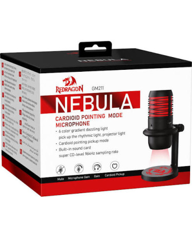 MICROFONO GAMING REDRAGON NEBULA GM211 NEGRO RGB / 18-02-065