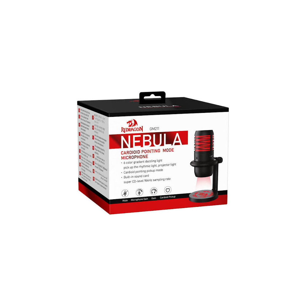 MICROFONO GAMING REDRAGON NEBULA GM211 NEGRO RGB / 18-02-065