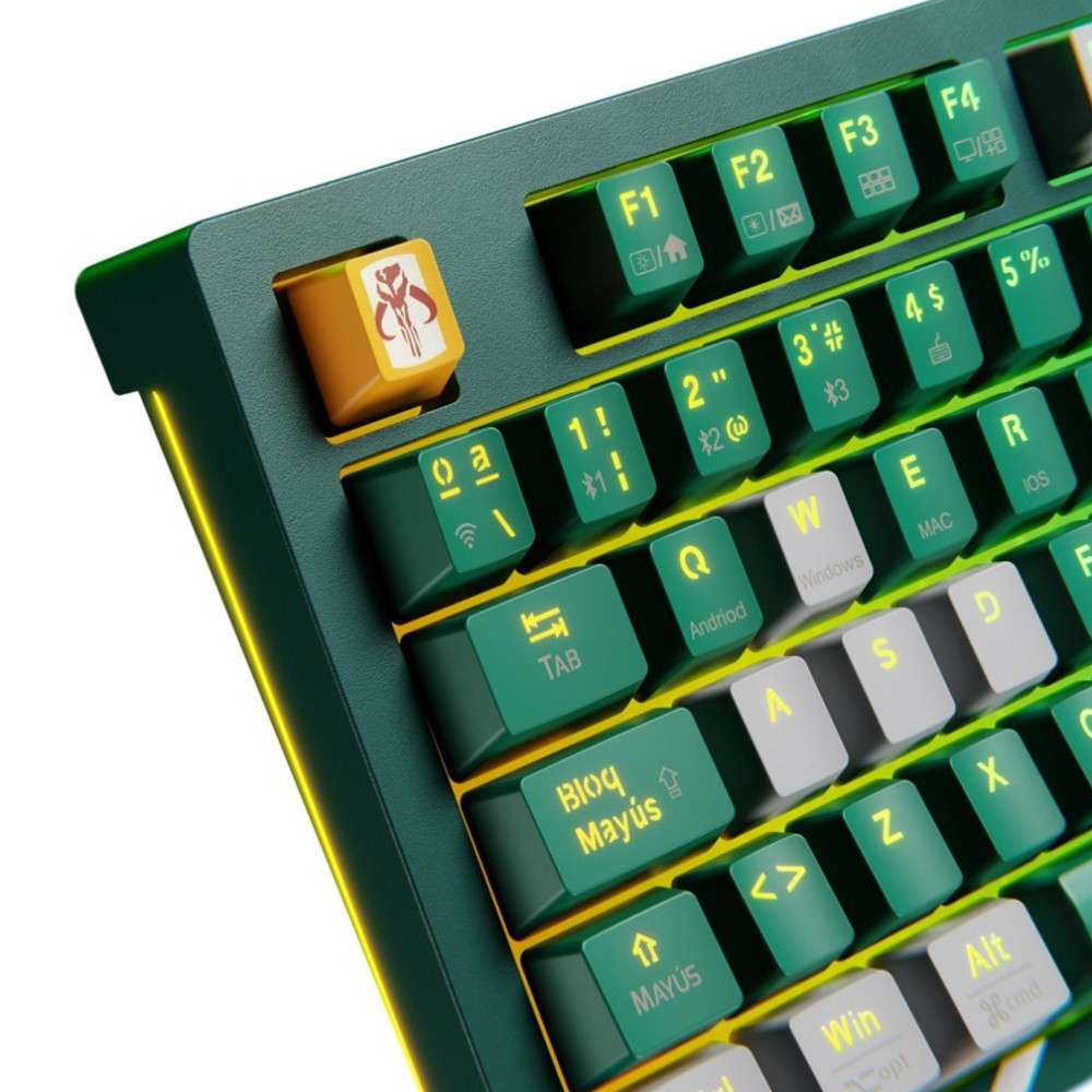TECLADO MECANICO PRIMUS BOBA-FETT BALLISTA82T TRI-MODE RED-SWITCH RGB ES COMPACT EDICION LIMITADA