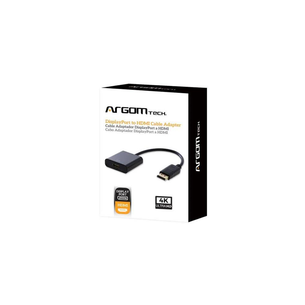 ADAPTADOR DISPLAY PORT A HDMI ARGOM ARG-CB-0059 15CM CABLE NEGRO