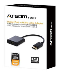 ADAPTADOR DISPLAY PORT A HDMI ARGOM ARG-CB-0059 15CM CABLE NEGRO