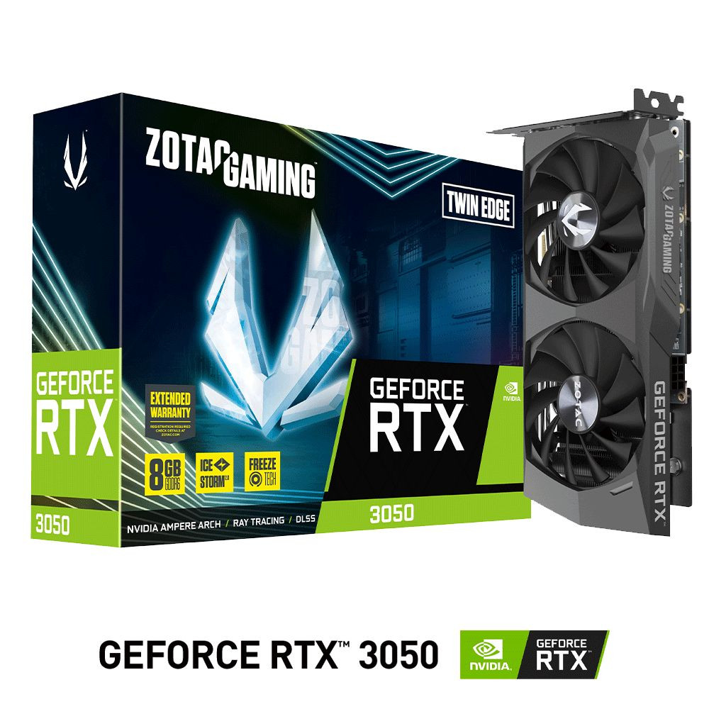 TARJETA DE VIDEO ZOTAC 8GB RTX3050 TWIN EDGE 2FAN / 9288-8N630-201Z8