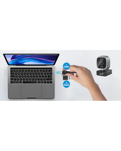 CAMARA WEB GENIUS FACECAM 2010 FHD 1080P 360GRADOS USB-A / USB-C WEBCAM