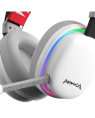 HEADSET MONKA ECHO HG9069W BLANCO RGB WIRELESS 3MODOS 40MM 2,4G+BT5,0+USB STEREO / HP9011