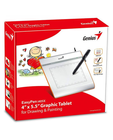 TABLETA GENIUS i405X EASYPEN 4"x 5,5" 2560LPI 1024_LEVEL + PEN CLIP