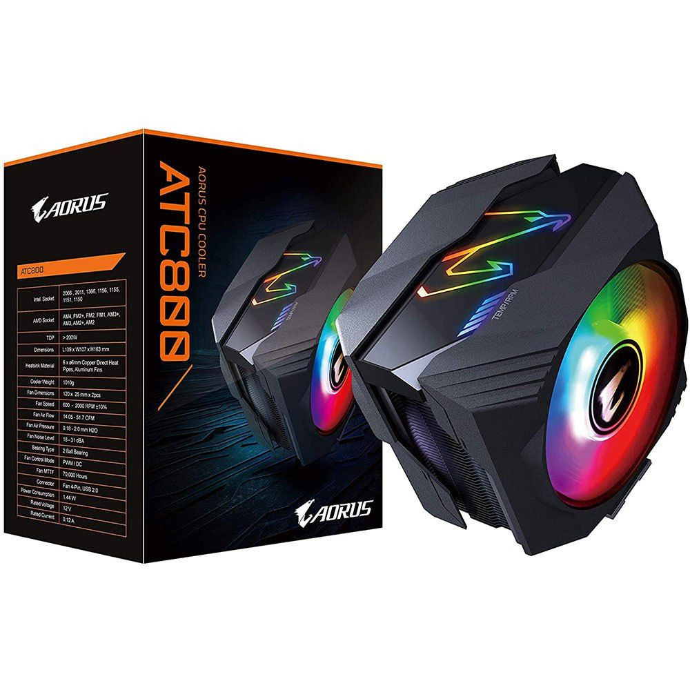 COOLER GIGABYTE AORUS ATC800 RGB FUSION 2.0 INTEL/AMD 139x107x163mm 1010g