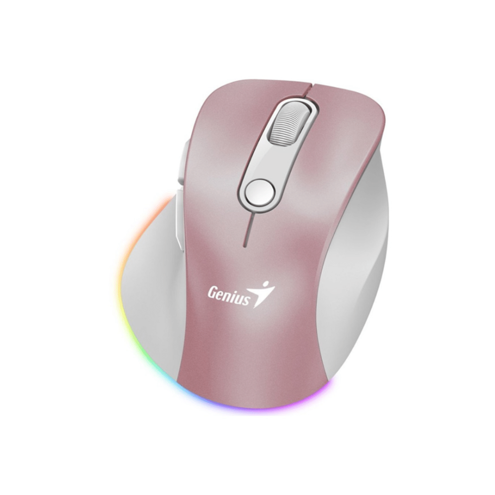 MOUSE INALAMBRICO ROSADO GENIUS ERGO 9000S PRO PINK WIRELESS BLUETOOTH RECARGABLE