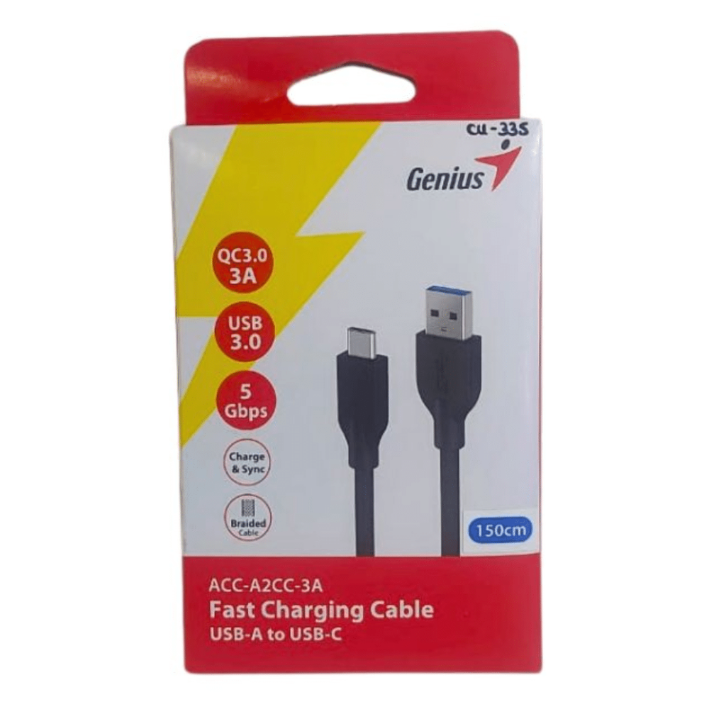 CABLE USB CARGA RAPIDA TIPO-USB a USB-C / NYLON TRENZADO
